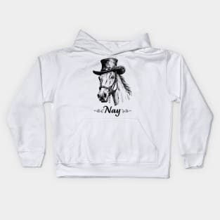 Nay - Classy Horse Illustration Kids Hoodie